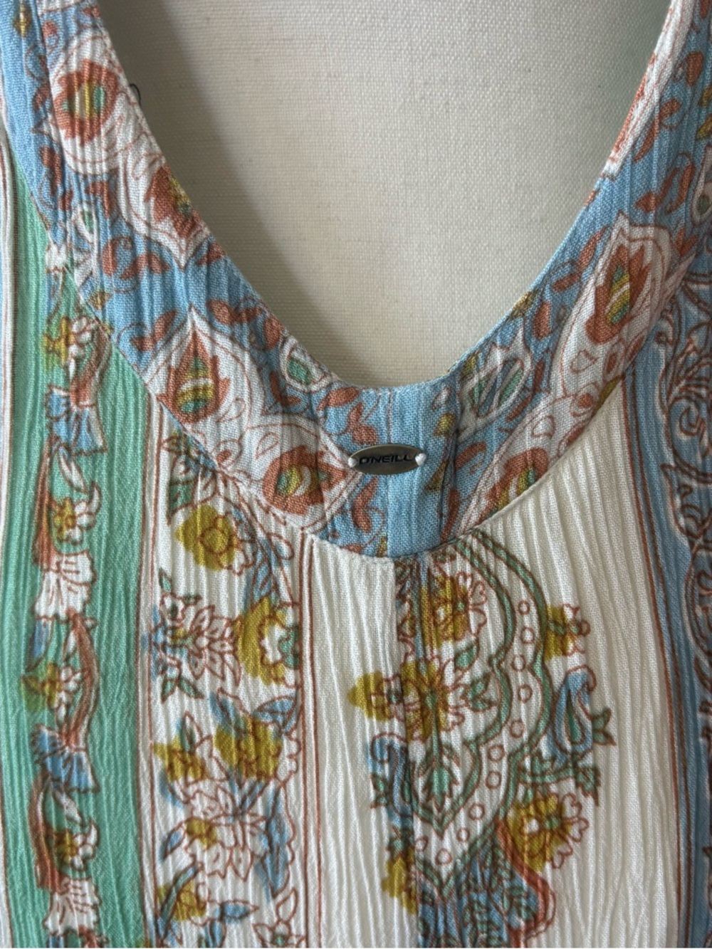 O'Neill Women's Boho Floral Maxi Dress Medium Sleeveless Strappy Back Beachy - Picture 6 of 9